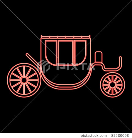 Neon carriage red color vector illustration flat style image Neon carriage red color vector illustration flat style image 83380098