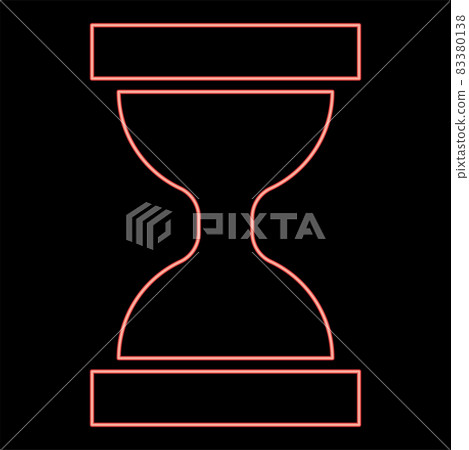 Neon hourglass red color vector illustration flat style image Neon hourglass red color vector illustration flat style image 83380138