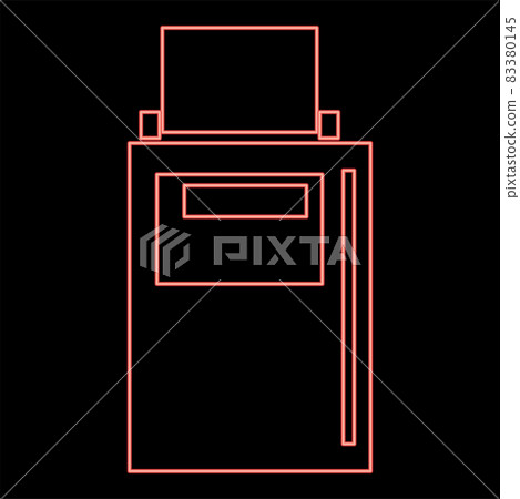 Neon hand terminal red color vector illustration flat style image Neon hand terminal red color vector illustration flat style image 83380145