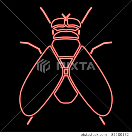 Neon fly red color vector illustration flat style image 83380182