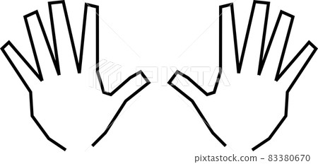 Expression material for the number of hand signs made with angular hands 83380670