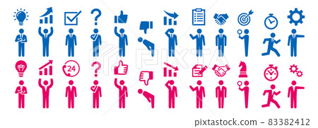 Pictograms of businessmen and businesswomen Pictograms of businessmen and businesswomen 83382412