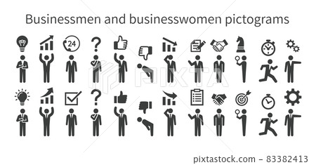 商人和女企業家的象形圖 商人和女企業家的象形圖 83382413