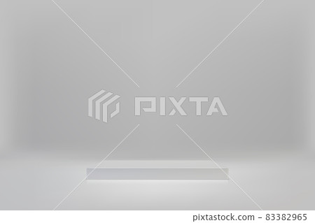 3D white cube podium on light background 83382965