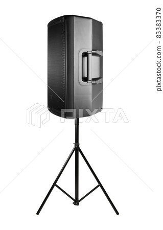 professional audio speaker PA on the tripod, isolated on white 83383370