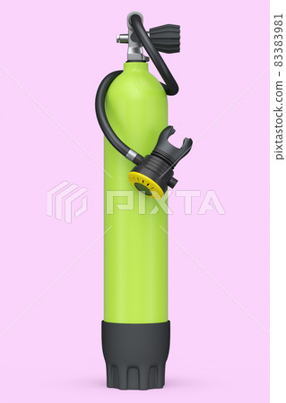 Green diving tank full oxygen for snorkeling… - Stock Illustration