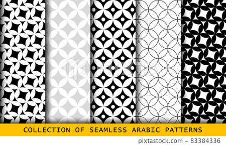 Seamless arabic pattern collection art texture set 83384336