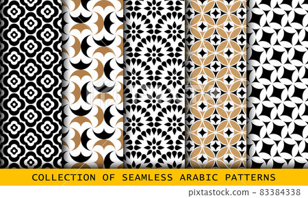 Seamless arabic pattern collection art texture set 83384338
