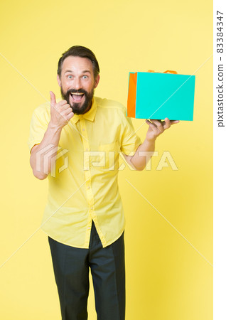 Online shopping. copy space. brutal caucasian hipster  83384347