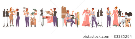 Man Fashion Designer or Tailor Taking... - Stock Illustration [83385294 ...