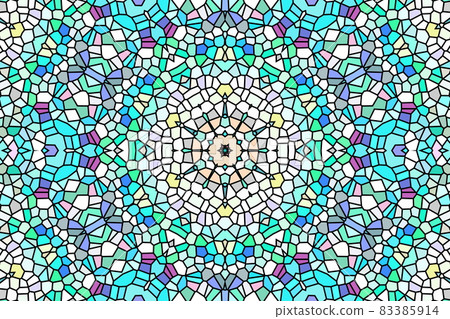 Stained glass-like geometric pattern design 83385914