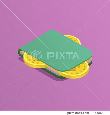 Online wallet isometric concept. online payment and banking 83386399