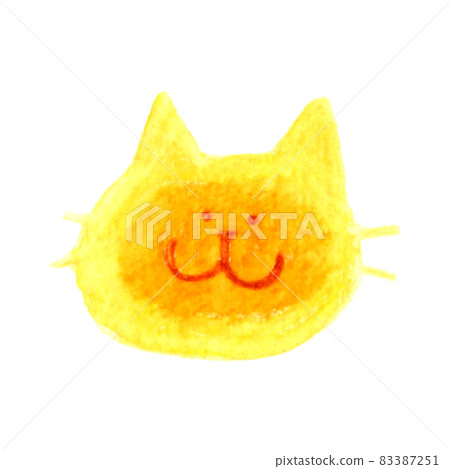 Cute and relaxed cat face (Siamese cat) Hand-drawn watercolor illustration Cute and relaxed cat face (Siamese cat) Hand-drawn watercolor illustration 83387251