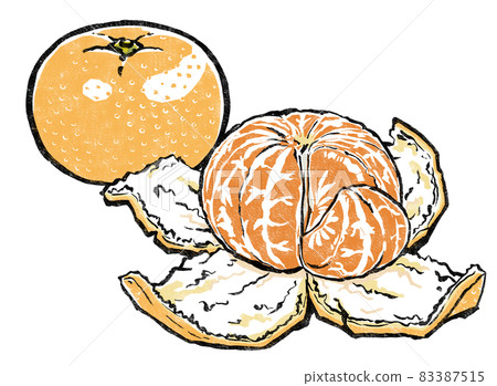 Whole mandarin oranges and mandarin oranges with peeled and peeled tufts Whole mandarin oranges and mandarin oranges with peeled and peeled tufts 83387515