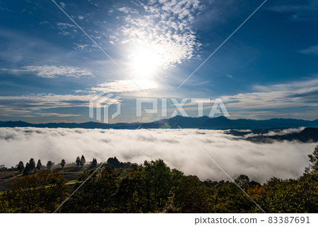 Asahi and Sea of Clouds (Photo by Yamamotoyama Kogen, Ojiya City, Niigata Prefecture) 83387691