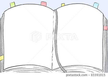 帶有粘滯便箋的書明信片藍色 帶有粘滯便箋的書明信片藍色 83391015