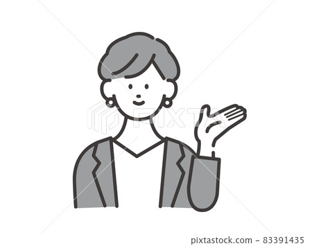 微笑引導的女員工形象插圖矢量素材 83391435