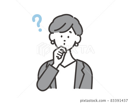 思考的女員工形象插畫矢量素材 83391437
