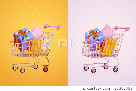 3d shopping cart collection 83391798