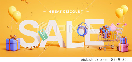 3d great discount sale banner 83391803