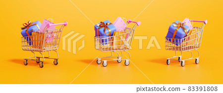 Different views of shopping carts Different views of shopping carts 83391808