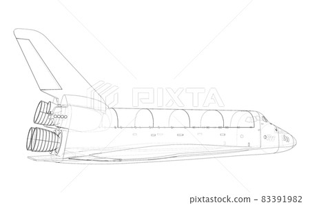 Space shuttle. Vector rendering of 3d 83391982