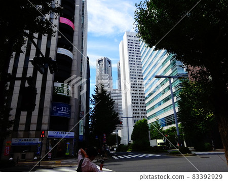 Shinjuku cityscape and blue sky Shinjuku cityscape and blue sky 83392929