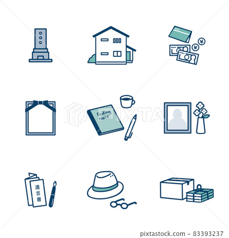 Illustration icon set about the end of life 83393237