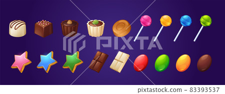 Set of sweets and bakery desserts, assortment 83393537