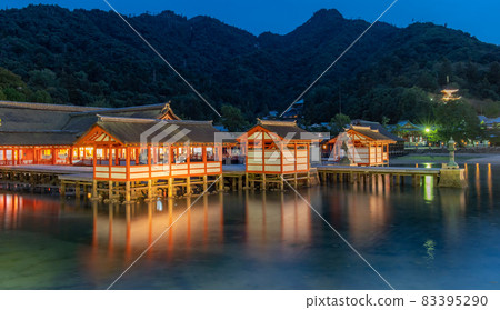 World heritage Miyajima at night 83395290