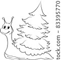 Cartoon christmas Snail 83395770