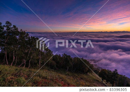 《長野縣》 黃昏的天空,雲海的景色 《長野縣》 黃昏的天空,雲海的景色 83396305