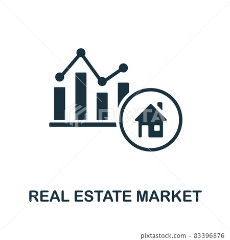 Real Estate Market icon. Monochrome sign from market economy collection. Creative Real Estate Market icon illustration for web design, infographics and more Real Estate Market icon. Monochrome sign from market economy collection. Creative Real Estate Market icon illustration for web design, infographics and more 83396876