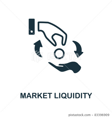 Market Liquidity icon. Monochrome sign from market economy collection. Creative Market Liquidity icon illustration for web design, infographics and more 83396909
