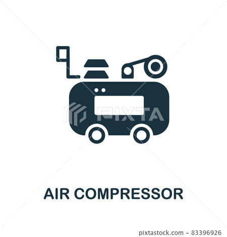 Air Compressor icon. Monochrome sign from machinery collection. Creative Air Compressor icon illustration for web design, infographics and more 83396926