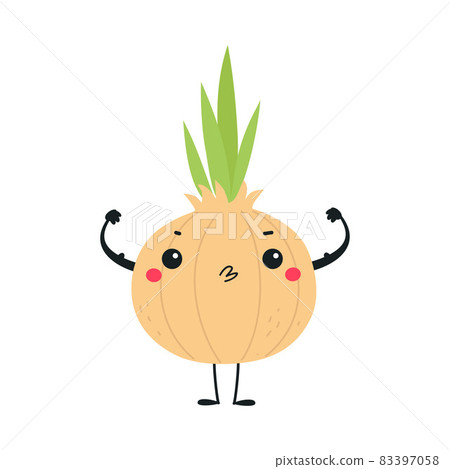Funny Onion Bulb Vegetable Character with Face... - Stock Illustration  [83397058] - PIXTA