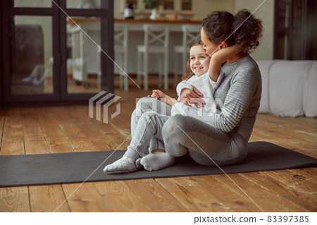 Happy moments of mother and daughter at home Happy moments of mother and daughter at home 83397385
