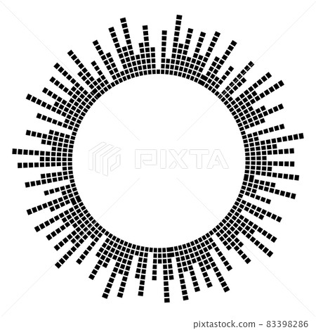 Abstract circular equalizer. Eq round audio soundwaves. Graphic equalizer. Frame. Vector illustration 83398286
