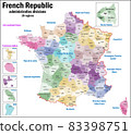 Illustration of departments of France 83398751