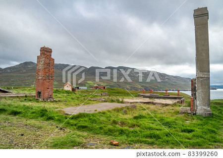 The ruins of Lenan Head fort at the north coast of County Donegal, Ireland. The ruins of Lenan Head fort at the north coast of County Donegal, Ireland. 83399260