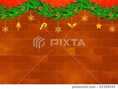 背景材料聖誕花環裝飾品樅樹 83399444