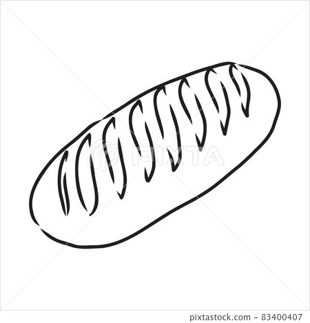 Loaf of bread. Vector black hand drawn vintage engraving illustration for poster, label and menu bakery shop. Isolated on the white background. Loaf of bread. Vector black hand drawn vintage engraving illustration for poster, label and menu bakery shop. Isolated on the white background. 83400407