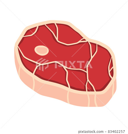 Piece of raw meat. Fresh red food with streaks and fat. 83402257