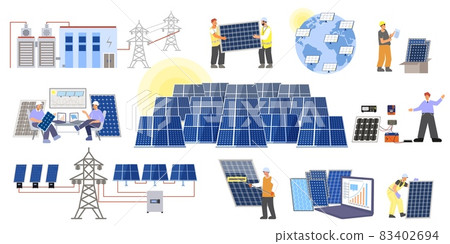 Solar Plant Icon Set 83402694