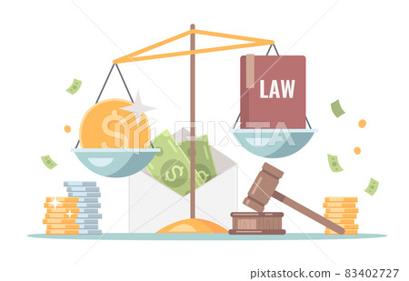 Corruption Bribery Cartoon Composition 83402727