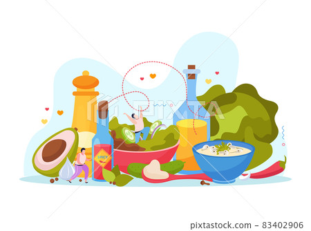 Spices Concept Flat Composition 83402906