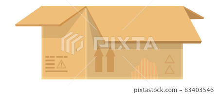 Brown cardboard box icon. Open cargo package Brown cardboard box icon. Open cargo package 83403546