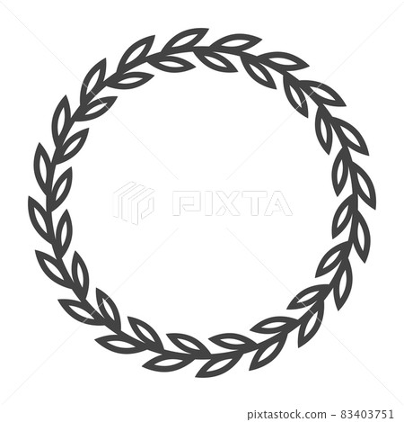 Olive wreath. Simple circle scroll victory leaves certificate frame Olive wreath. Simple circle scroll victory leaves certificate frame 83403751