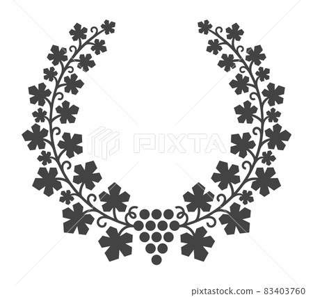 Grape wreath. Winemaking award garland, wine prize frame Grape wreath. Winemaking award garland, wine prize frame 83403760