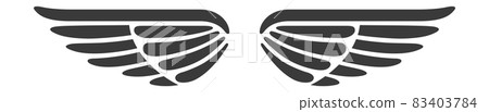 Black angel wings abstract badge element vector illustration 83403784